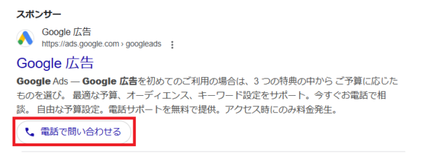 電話番号表示オプション表示例